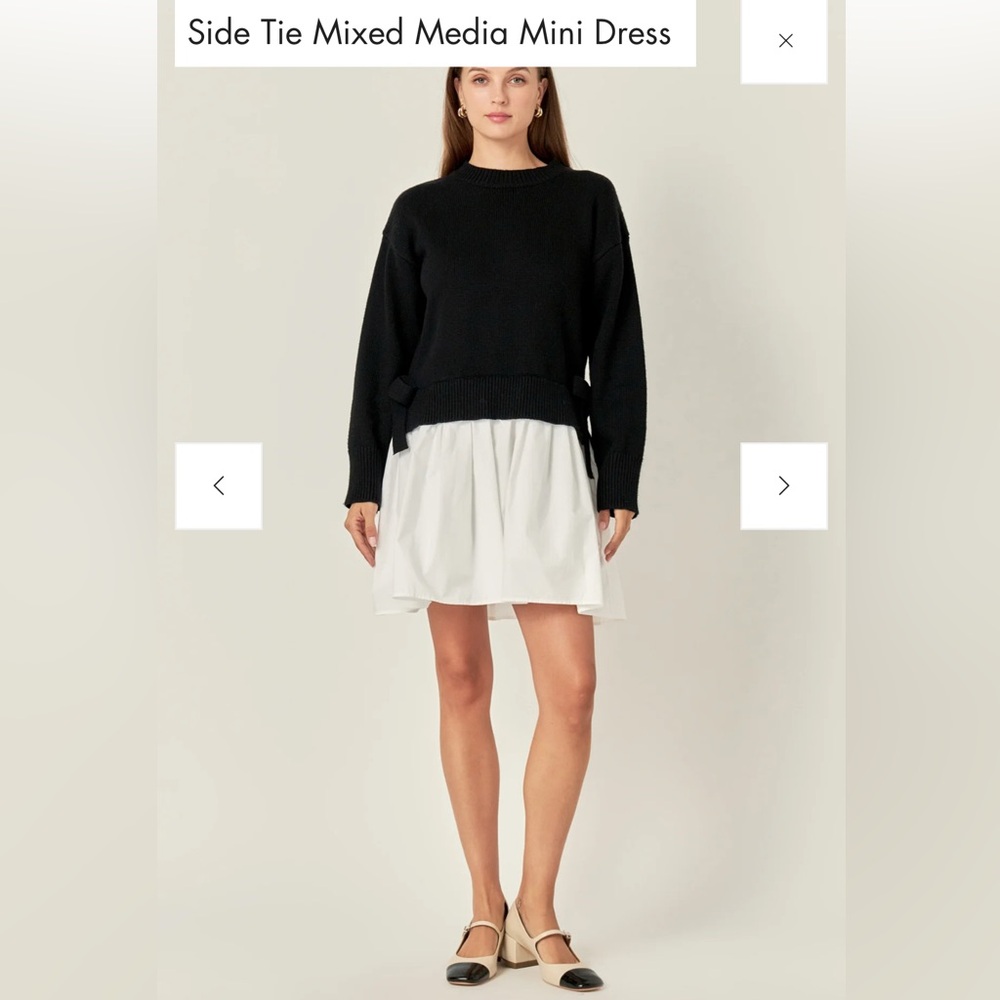 SIDE TIE MIXED MEDIA MINI DRESS
NWT